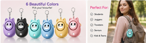 AzoraSA Kitty Guard Personal Safety Alarm (130dB)