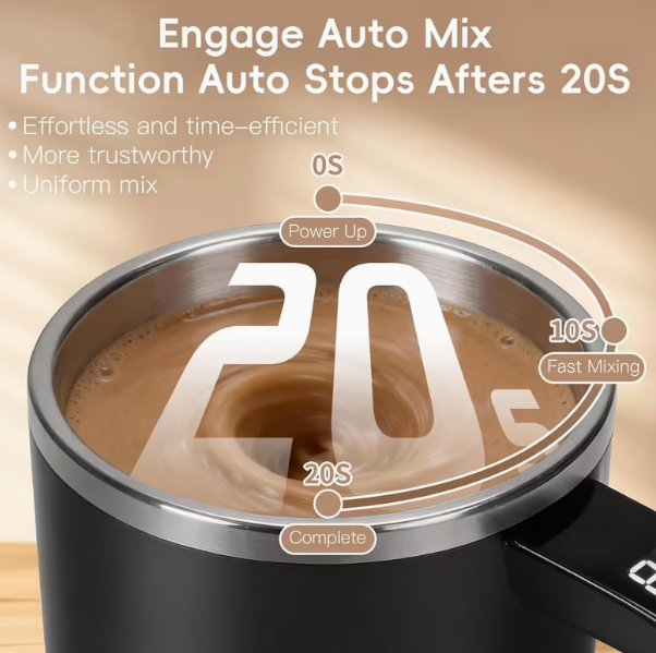 AzoraSA Mixmate Magnetic Mug| USB Rechargeable Coffee & Protein Mixer